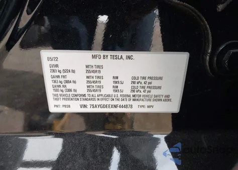 2022 Tesla Model Y Long Range Dual Motor All-Wheel Drive from USA, damaged, VIN 7SAYGDEEXNF444878